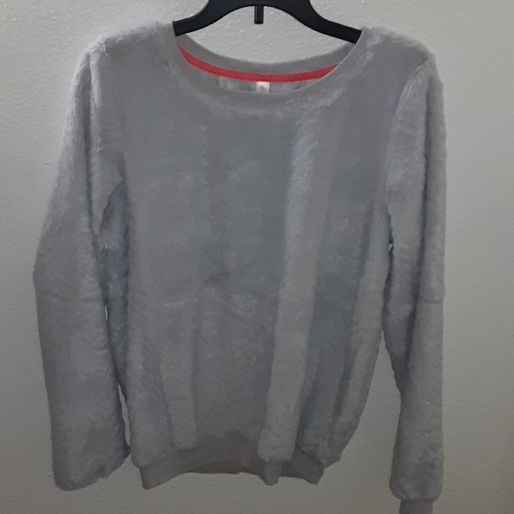Fuzzy grey crewneck